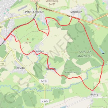 Itinéraire Les environs de Saint-Avold, distance, dénivelé, altitude, carte, profil, trace GPS