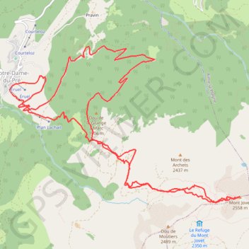 Itinéraire Mont Jovet (Vanoise), distance, dénivelé, altitude, carte, profil, trace GPS