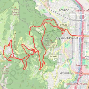 Itinéraire DH de Saint-Nizier, distance, dénivelé, altitude, carte, profil, trace GPS