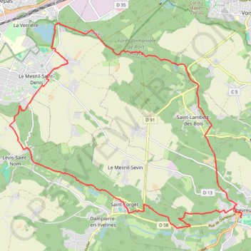 Itinéraire Chevreuse Jean Racine église Saint Nom, distance, dénivelé, altitude, carte, profil, trace GPS