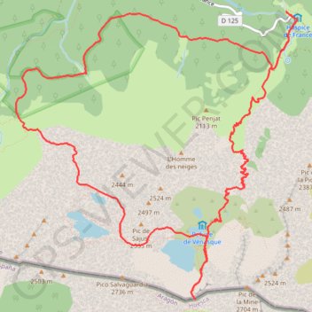 Itinéraire Port de Venasque par le chemin de l'Impératrice, distance, dénivelé, altitude, carte, profil, trace GPS