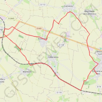 Itinéraire En partant de Fontaine au Pire, distance, dénivelé, altitude, carte, profil, trace GPS