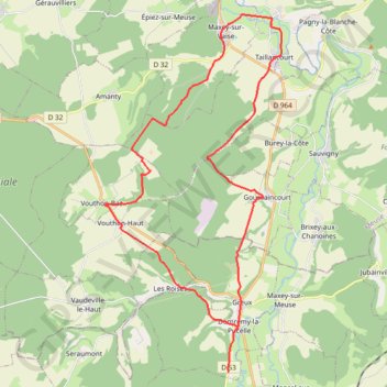 Itinéraire Au Pays de Jehanne d'Arc (Sud) - Maxey-sur-Vaise, distance, dénivelé, altitude, carte, profil, trace GPS
