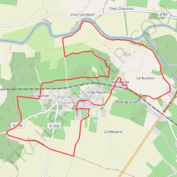 Itinéraire Circuit VTC N°1 - "Salignac le bourg", distance, dénivelé, altitude, carte, profil, trace GPS