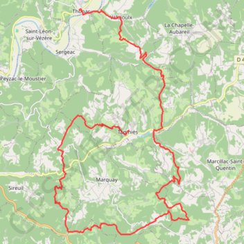 Itinéraire J4 Thonac - Tamniès, distance, dénivelé, altitude, carte, profil, trace GPS