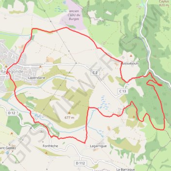 Itinéraire Sainte-Radegonde, distance, dénivelé, altitude, carte, profil, trace GPS