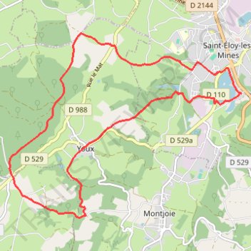 Itinéraire ST Eloy Vieux Bourg 14.5Km, distance, dénivelé, altitude, carte, profil, trace GPS