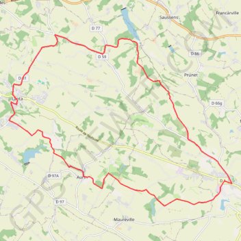 Itinéraire Lanta par Caraman, distance, dénivelé, altitude, carte, profil, trace GPS