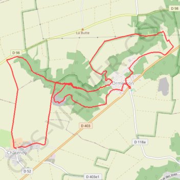 Itinéraire Rando à Chatenoy, distance, dénivelé, altitude, carte, profil, trace GPS