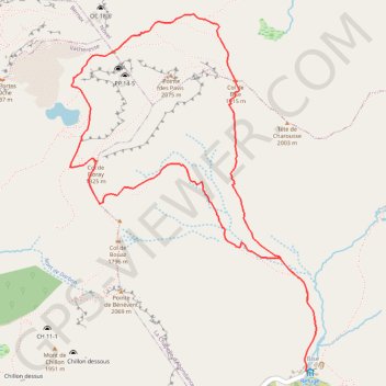 Itinéraire De Bise au lac de Darbon, distance, dénivelé, altitude, carte, profil, trace GPS