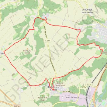 Itinéraire Saudreville, distance, dénivelé, altitude, carte, profil, trace GPS