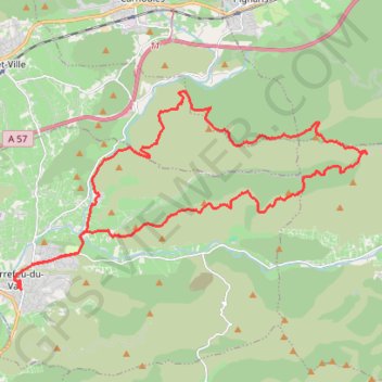 Itinéraire Entre Pierrefeu & Collobrière, distance, dénivelé, altitude, carte, profil, trace GPS