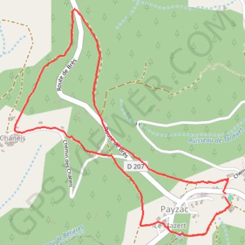 Itinéraire Le sentier des Chanels, distance, dénivelé, altitude, carte, profil, trace GPS