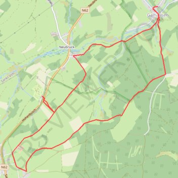 Itinéraire Grufflingen, wandeling bij camping Hohenbusch, distance, dénivelé, altitude, carte, profil, trace GPS