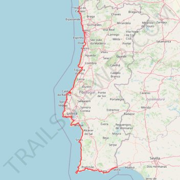 Itinéraire EuroVelo 1 (Por, distance, dénivelé, altitude, carte, profil, trace GPS