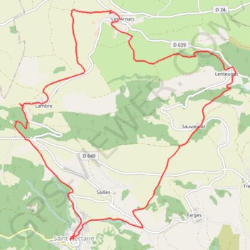 Itinéraire Saint Nectaire en hiver, distance, dénivelé, altitude, carte, profil, trace GPS