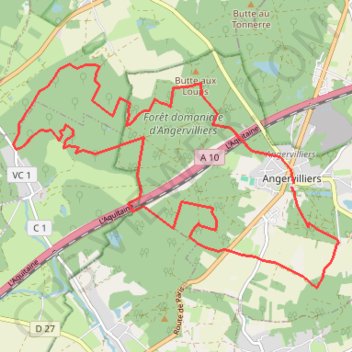 Itinéraire Angervilliers - Labate, distance, dénivelé, altitude, carte, profil, trace GPS