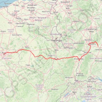 Itinéraire Trk1 Paneuropa-Radweg Paris - Prag, distance, dénivelé, altitude, carte, profil, trace GPS