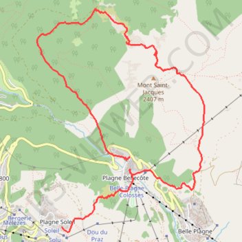 Itinéraire Saint Jacques, couloir Nord, distance, dénivelé, altitude, carte, profil, trace GPS