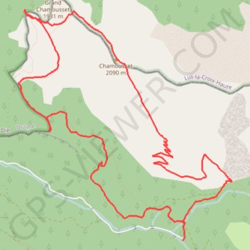 Itinéraire Lus Chamousset, distance, dénivelé, altitude, carte, profil, trace GPS
