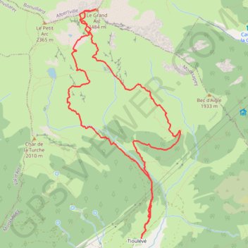 Itinéraire Le grand Arc, distance, dénivelé, altitude, carte, profil, trace GPS
