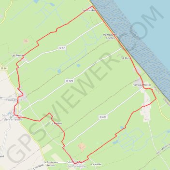 Itinéraire Autour d'Utah-Beach - Saint-Germain-de-Varreville, distance, dénivelé, altitude, carte, profil, trace GPS