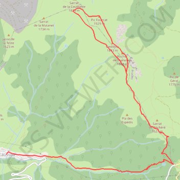 Itinéraire Roc de Scaramus, distance, dénivelé, altitude, carte, profil, trace GPS