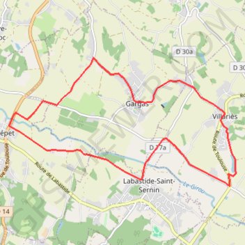 Itinéraire Cepet Villaries, distance, dénivelé, altitude, carte, profil, trace GPS