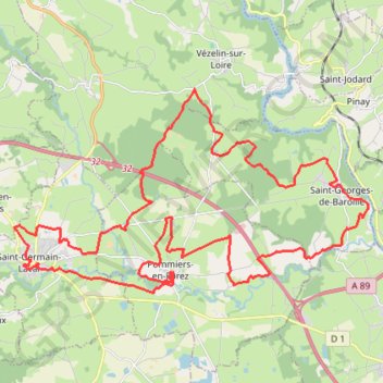 Itinéraire Pommiers et Le Poirier - Pommiers-en-Forez, distance, dénivelé, altitude, carte, profil, trace GPS