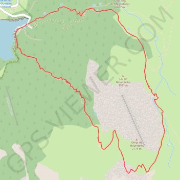 Itinéraire Ossau ; cirque des moundelhs, distance, dénivelé, altitude, carte, profil, trace GPS