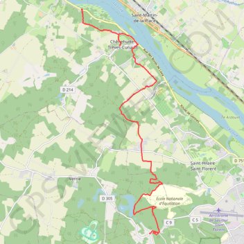 Itinéraire Rou Marson Chênehutte, distance, dénivelé, altitude, carte, profil, trace GPS