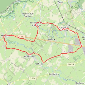 Itinéraire Moulin à eau des deux Helpes, distance, dénivelé, altitude, carte, profil, trace GPS