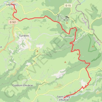 Itinéraire GRP Mont Aubrac - Etape 4 - St Chely d'Aub>> Lagui, distance, dénivelé, altitude, carte, profil, trace GPS