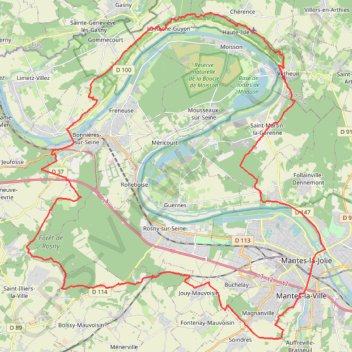 Itinéraire Ddes Crêtes à la forêt de Rosny, distance, dénivelé, altitude, carte, profil, trace GPS