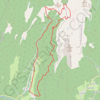 Itinéraire Boucle Chartreuse depuis Saint Pierre, distance, dénivelé, altitude, carte, profil, trace GPS