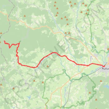Itinéraire Haut Folin - Autun, distance, dénivelé, altitude, carte, profil, trace GPS