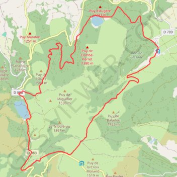 Itinéraire Lacs du Guéry et lac de Servières, distance, dénivelé, altitude, carte, profil, trace GPS