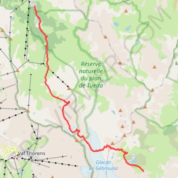 Itinéraire Refuge de Péclet Polset, distance, dénivelé, altitude, carte, profil, trace GPS