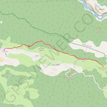 Itinéraire BRUNE : Randonnée 2 : Mont Brune en aller-retour depuis Ascros [ https://www.toujoursplushaut06.fr/Description/Mont-Brune ], distance, dénivelé, altitude, carte, profil, trace GPS