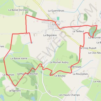 Itinéraire Sentier Pierre et Nature - Mellé, distance, dénivelé, altitude, carte, profil, trace GPS