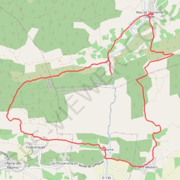 Itinéraire Belvezet - Le Mas de l'Ancienne Église, distance, dénivelé, altitude, carte, profil, trace GPS