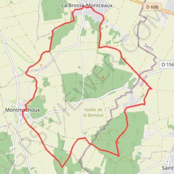 Itinéraire La Brosse Montceau, distance, dénivelé, altitude, carte, profil, trace GPS