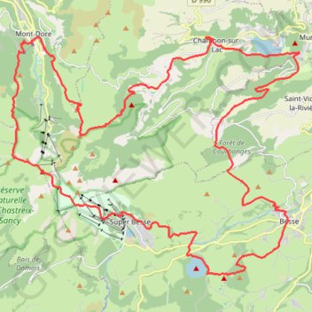 Itinéraire Sancy_est_60, distance, dénivelé, altitude, carte, profil, trace GPS