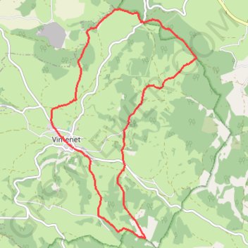 Itinéraire Les crêtes de Vimenet, distance, dénivelé, altitude, carte, profil, trace GPS
