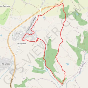 Itinéraire La balade du Bernou - La Croix Blanche, distance, dénivelé, altitude, carte, profil, trace GPS