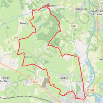 Itinéraire Architecture, Arsenal, Bois, Canal, Étangs et Rivières - Roanne, distance, dénivelé, altitude, carte, profil, trace GPS