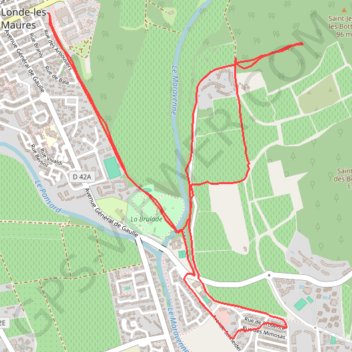 Itinéraire Saint Jean les Bottes, les Bormettes - LA LONDE - 83, distance, dénivelé, altitude, carte, profil, trace GPS