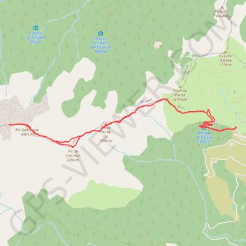 Itinéraire Galinasse à partir du col de la Descarga, distance, dénivelé, altitude, carte, profil, trace GPS