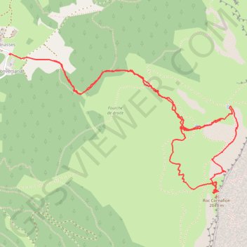 Itinéraire Épaule du Cornafion Couloir Nord (Vercors), distance, dénivelé, altitude, carte, profil, trace GPS
