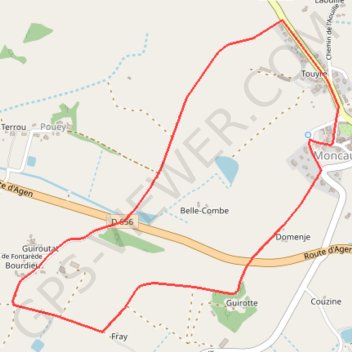 Itinéraire Balade sur le mont chauve - Moncaut, distance, dénivelé, altitude, carte, profil, trace GPS